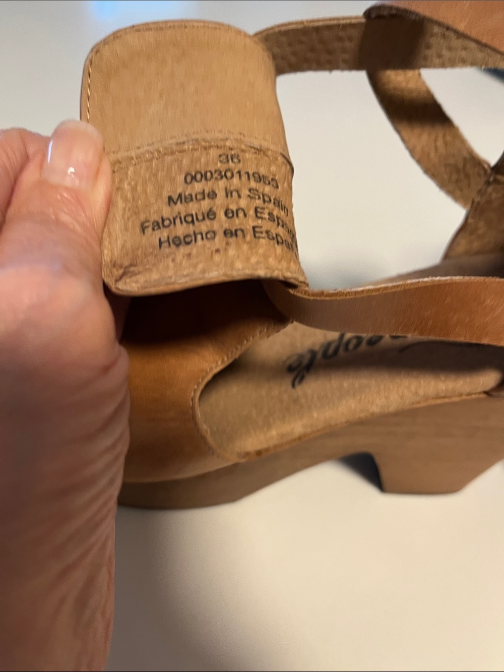Free People Cedar Tan Leather Clog Mules with Cross Strap - Picture 7 of 7